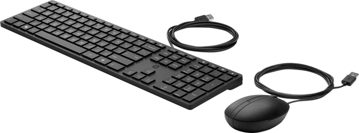 HP Wired Desktop 320MK Tastatur und Maus Set, schwarz, USB, IT