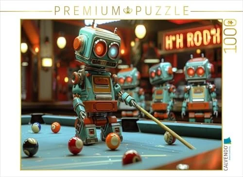 Calvendo Seltsame Spiele spielen die Menschen - Roboter Billard