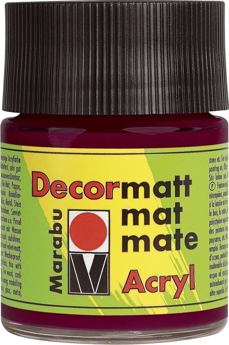 Marabu Decormatt Acryl Acrylfarbe, bordeaux, 50ml