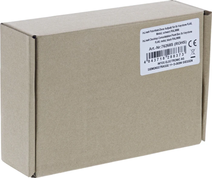 InLine RJ-45 Patchfeld-Dose Aufputz, 8x Keystone RJ-45
