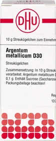 DHU Argentum Metallicum D30 Globuli, 10g