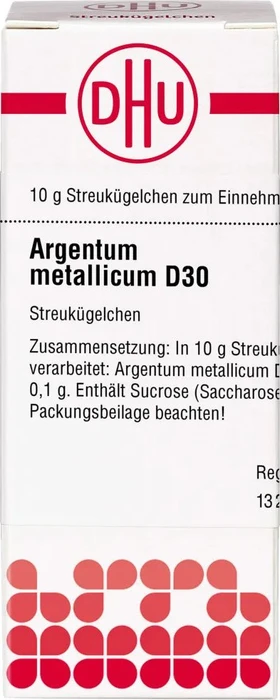 DHU Argentum Metallicum D30 Globuli, 10g