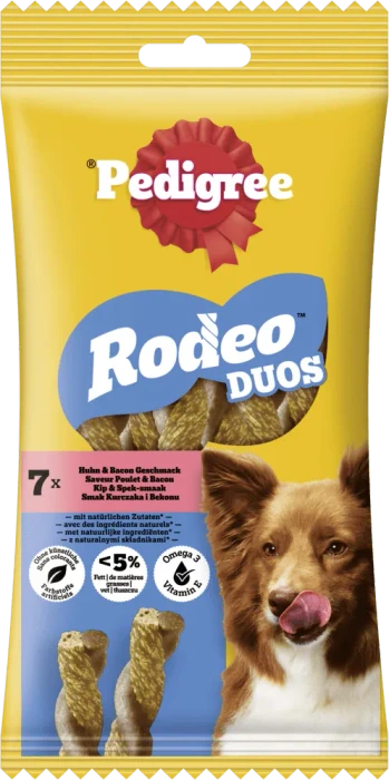 Pedigree Rodeo, Duos, mit Huhn & Bacon Geschmack, 7 Stück
