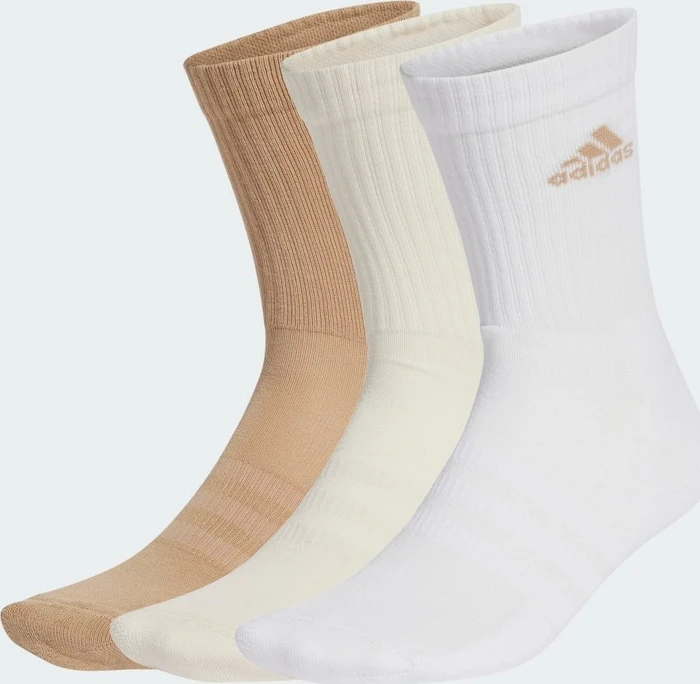 adidas Cushioned Crew Socken white/wonder white/warm sandstone, 3 Paare