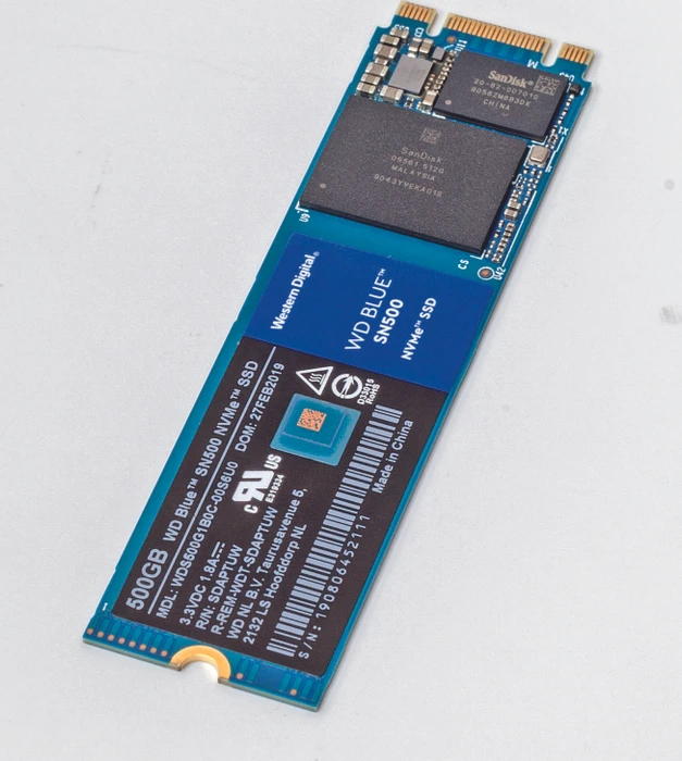 Western Digital WD Blue SN500 NVMe SSD 500GB, M.2 2280 / B-M-Key / PCIe 3.0 x2