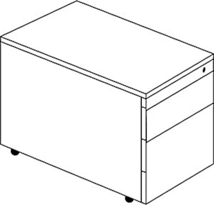 mauser Rollcontainer line, 1x Utensilienauszug, 1x Materialschublade, 1x Hängeregistratur, lichtgrau