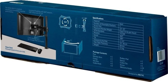 ARCTIC Z1 Basic Monitor Arm schwarz