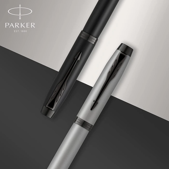 Parker IM Monochrome Tintenroller (Mine) matte grey/schwarz, Geschenkbox
