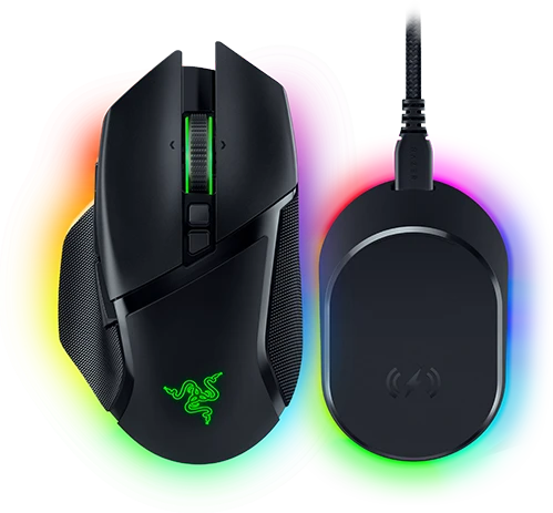 Razer Mouse Dock Pro + Wireless Charging Puck, Maus-Ladestation, schwarz