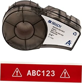Brady All Weather Vinyl Beschriftungsband, 19.1mm, weiß/rot