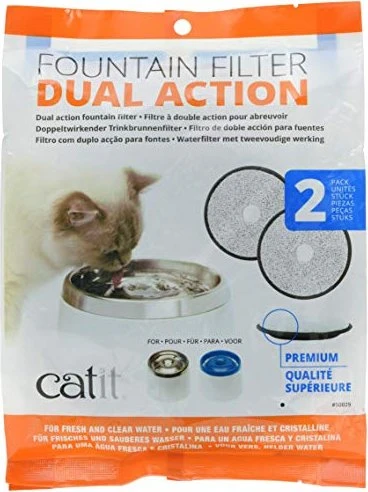 Catit doppelt wirkender Ersatzfilter für Trinkbrunnen, 2er-Pack