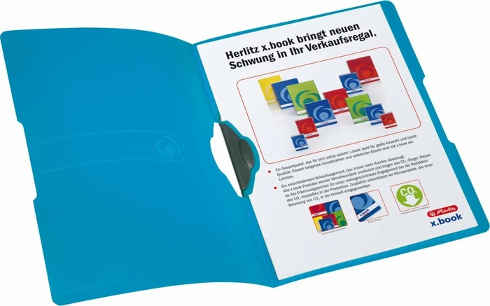 Herlitz easy orga to go Express-Clip Klemmmappe, A4, blau/transparent