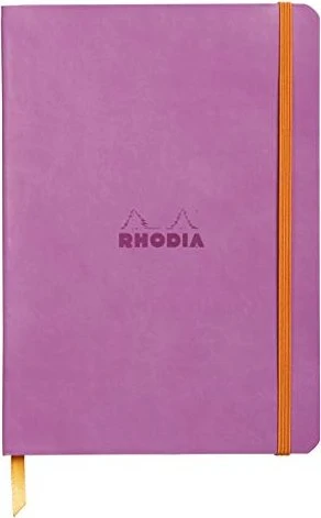 Rhodia Rhodiarama Notizbuch, A5, liniert, Softcover, lila, 80 Blatt