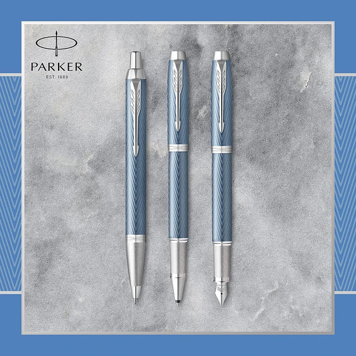 Parker IM Premium Kugelschreiber blue grey lacquer/chrome trim, Geschenkbox