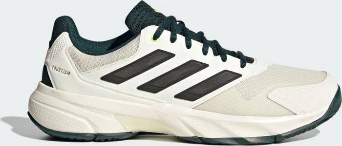 adidas CourtJam Control 3 off white/silver metallic/aurora ivy