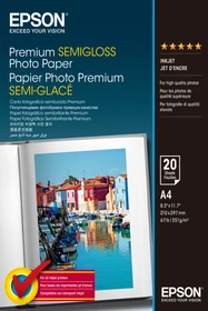 Epson Premium Semigloss Fotopapier semiglänzend weiß, A4, 251g/m², 20 Blatt