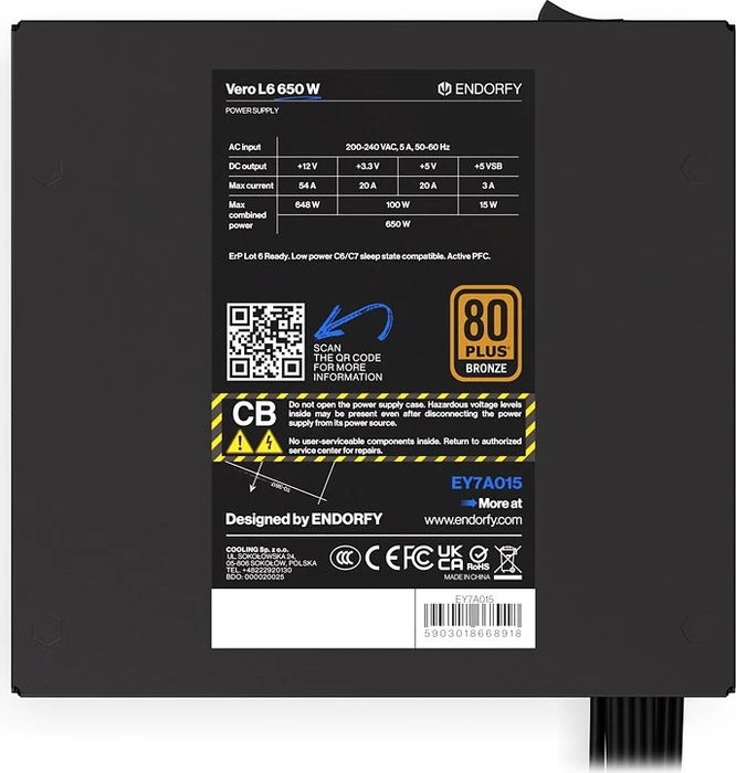 Endorfy Vero L6 650W, ATX 3.1