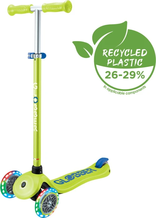 Globber Primo Plus Lights Kickboard lime green