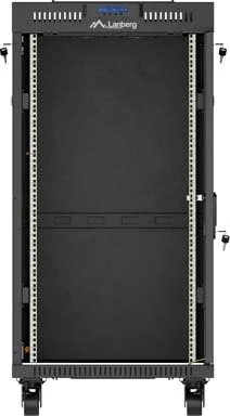 Lanberg 19" Rackschrank 22HE, LCD, freistehend, Flat Pack, V2, Glastür, IP20, RAL 9004, 800mm tief