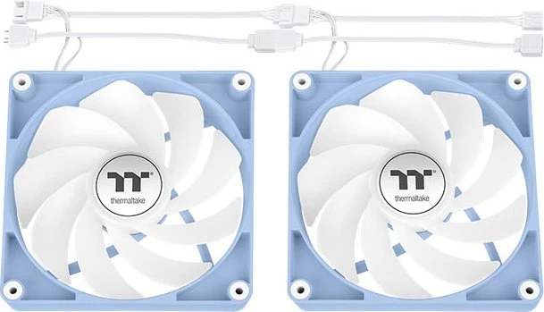 Thermaltake CT120 Reverse ARGB Sync Hydrangea Blue, blau/weiß, 120mm, 2er-Pack