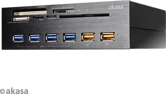 Akasa InterConnect EX Multi-Slot-Cardreader, USB 3.0 19-Pin Stecksockel [Stecker]