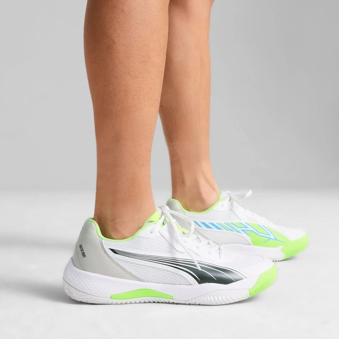 Puma Nova Court puma white/luminous blue/fizzy apple/shadow gray (Damen)