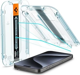 Spigen GLAS.tR EZ Fit Sensor Protection Screen Protector für Apple iPhone 15 Pro, 2er-Pack