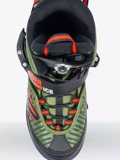 K2 Raider Ice Eislaufschuhe schwarz/grün/orange (Junior) – Bild 2 von 3