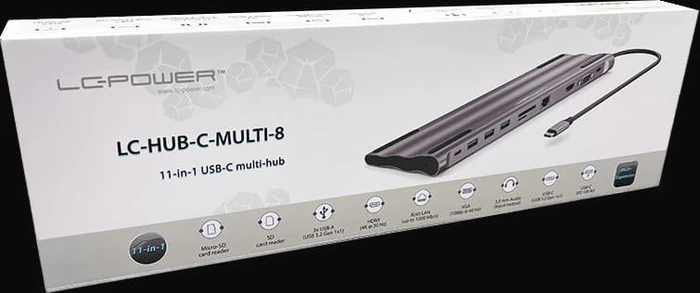 LC-Power USB-C 8-in-1 Multiport Hub, USB-C 3.0 [Stecker]