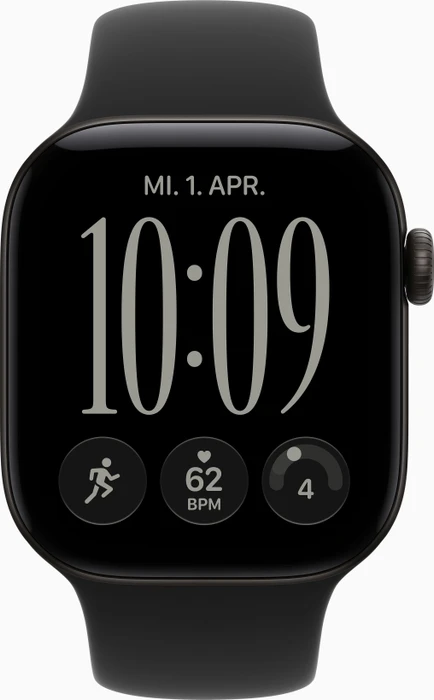 Apple Watch Series 12 (GPS) 42mm Aluminium schwarz mit Sportarmband S/M schwarz