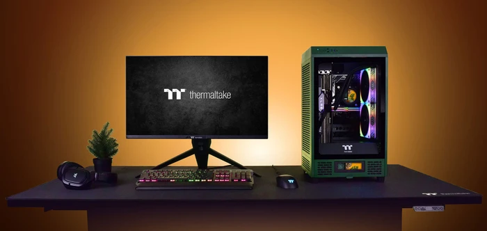 Thermaltake The Tower 200 Racing Green, grün, Glasfenster, Mini-ITX