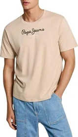 Pepe Jeans Logo Regular Fit T-Shirt kurzarm concrete beige (Herren)