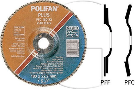 Pferd PFC 125 Z 60 PSF STEELOX POLIFAN Fächerschleifscheibe K60, 125x22.23mm, 10 Stück