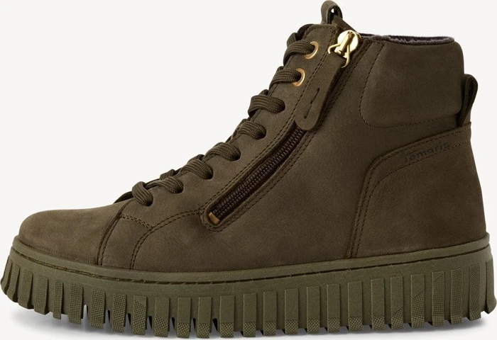 Tamaris Essentials Leder Stiefelette grün (Damen)