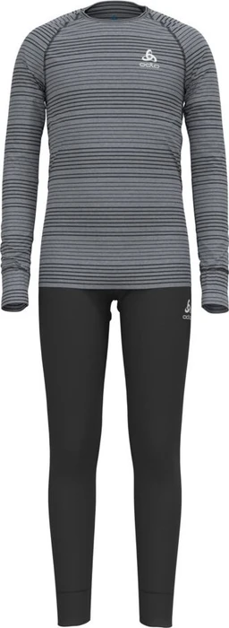 Odlo Active Warm Base Layer Set grey melange/black (Junior)