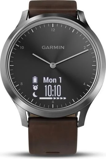Garmin vivomove HR Premium Aktivitäts-Tracker silber/braun