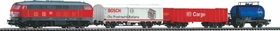 Piko - Spur H0 Start-Set - Start-Set mit Bettung BR 218 DB Cargo mit 3 Güterwagen