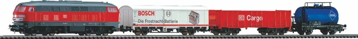 Piko - Spur H0 Start-Set - Start-Set mit Bettung BR 218 DB Cargo mit 3 Güterwagen