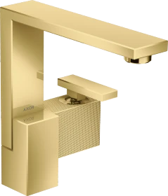 Hansgrohe AXOR Edge Einhebel-Waschtischmischer 190 mit Push-Open Ablaufgarnitur diamantschliff polished goldoptik