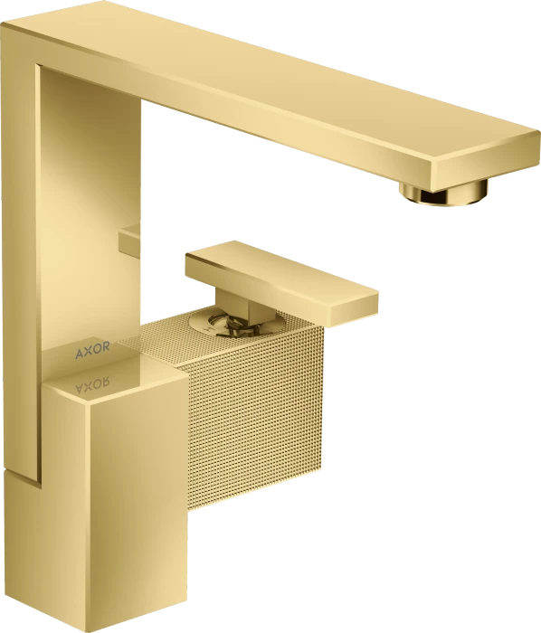 Hansgrohe AXOR Edge Einhebel-Waschtischmischer 190 mit Push-Open Ablaufgarnitur diamantschliff polished goldoptik