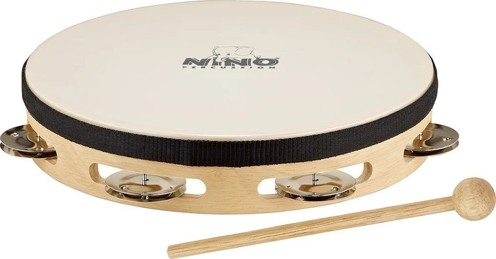 Nino Holz Tambourin mit Fell 8" 1-reihig