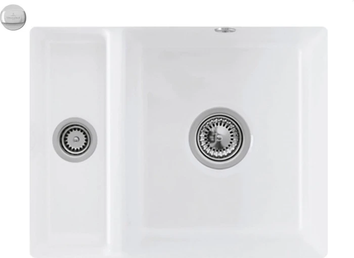 Villeroy & Boch Subway 60 XU Unterbau Becken rechts mit Ablauffernbedienung stone white
