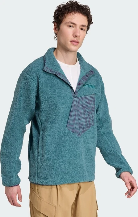 adidas Terrex Xploric High Pile Fleece Pullover preloved teal (Herren)