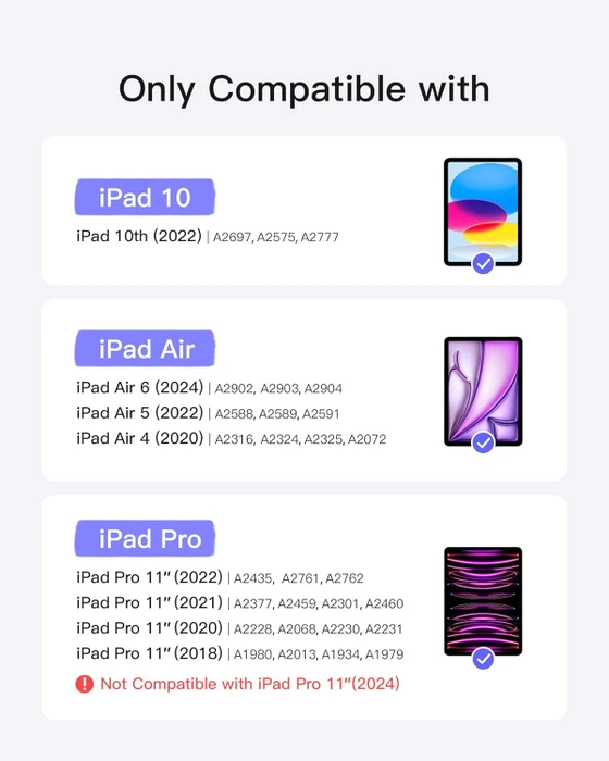 Inateck Tastatur Hülle für iPad Air 6 11"/iPad Air 5/iPad 10/iPad Pro 11", violett, UK