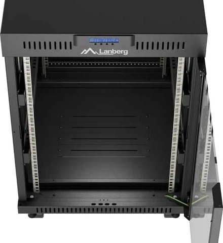 Lanberg 19" Rackschrank 15HE, LCD, freistehend, Flat Pack, V2, Glastür, IP20, RAL 9004, 800mm tief