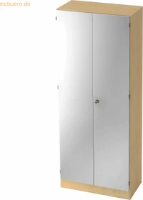 Hammerbacher Garderoben-Schrank 5OH V6200, Streifengriff, ahorn/silber, Schrankwand