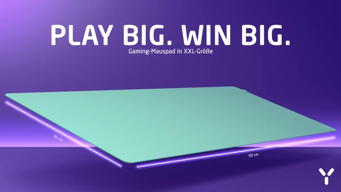 ISY IMP-3500 Gaming Mauspad XXL, 900x360mm, grün