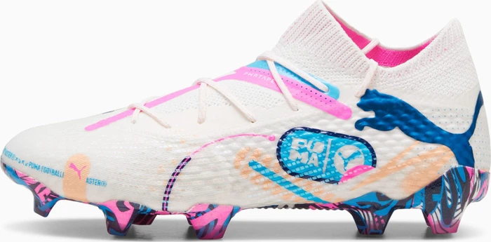 Puma Future 7 Ultimate Volume Up FG/AG puma white/luminous blue/poison pink/fizzy melon (Damen)