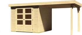 Karibu Askola 3.5 Gartenhaus inkl. Anbau 2.4m natur