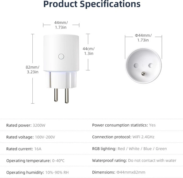 Immax Neo Lite Smart-Innensteckdose v2 weiß, Typ F, Smart-Steckdose